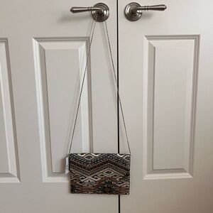 South Moon Under Beaded Gold, Tan & Black with Textured Design, Removable Strap